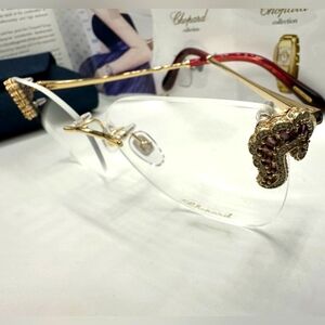 👑Chopard VCGG03S 0300‼️Red Carpet 23KT Gold Plated, made in Italy 🇮🇹